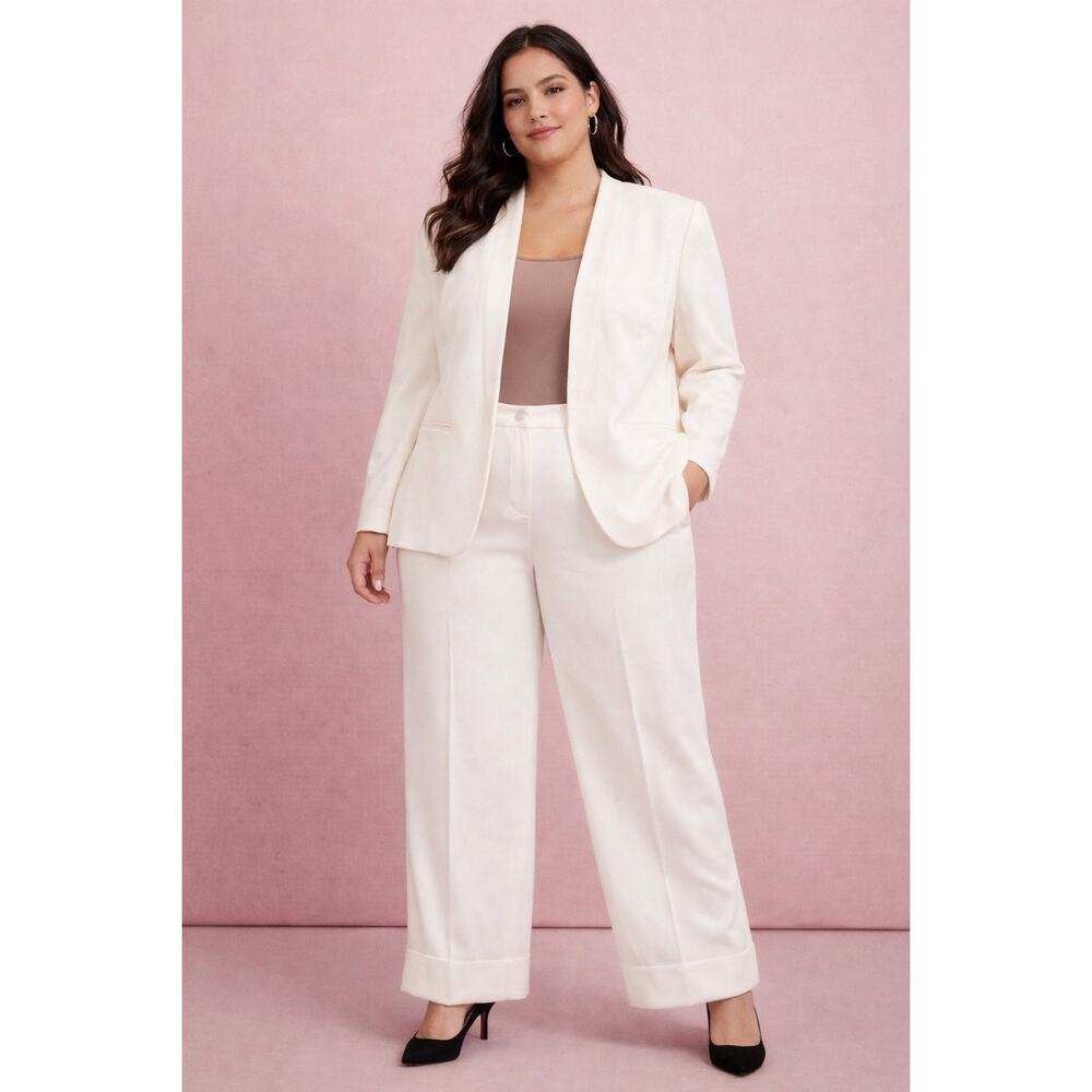 Lane Bryant Ivory Suit Set 24W Blazer 20P Houston Trouser NWT